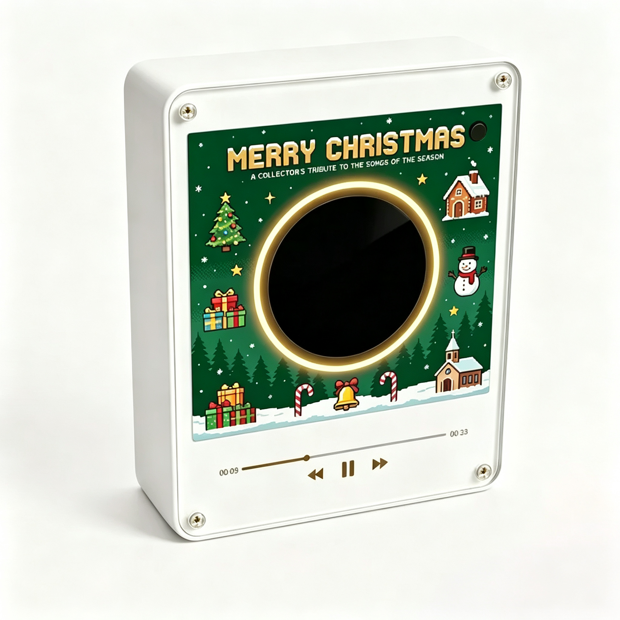 Custom Christmas Mini Vinyl Player with 9 Exchangeable Discs - Vintage Holiday Music Box & Perfect Christmas Gift for Music Lovers