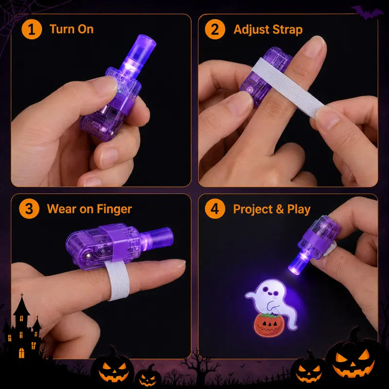 Halloween finger projector ring party favor set