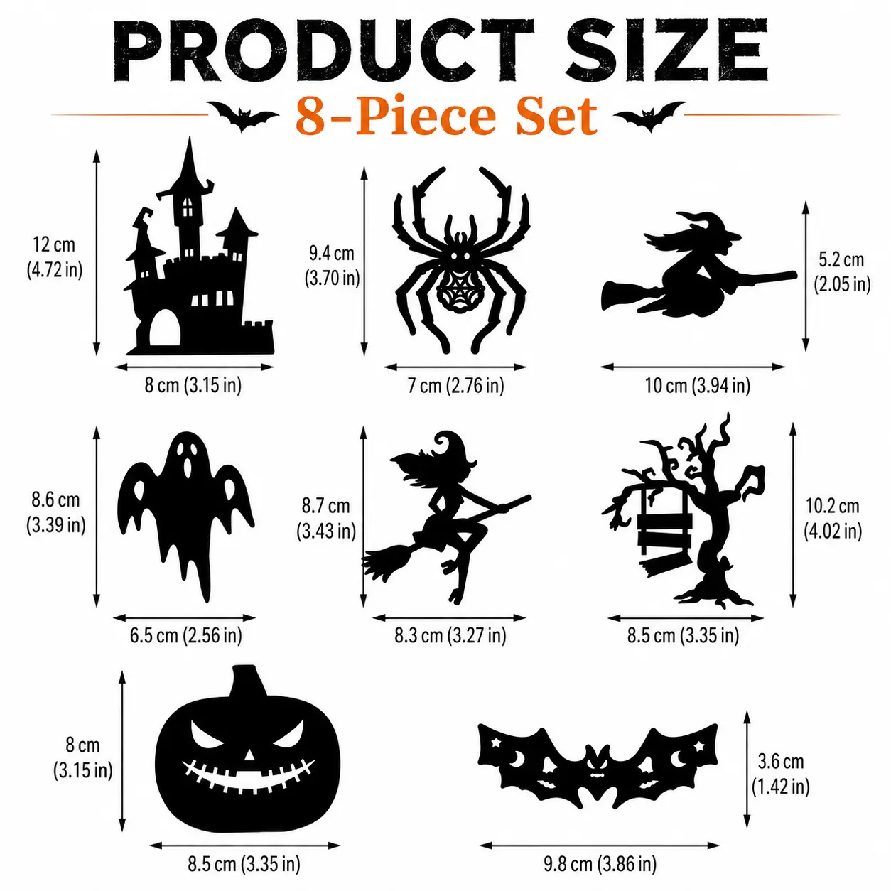 Halloween LED Wall Decor Lights, Peel & Stick Battery Powered Silhouette Stickers