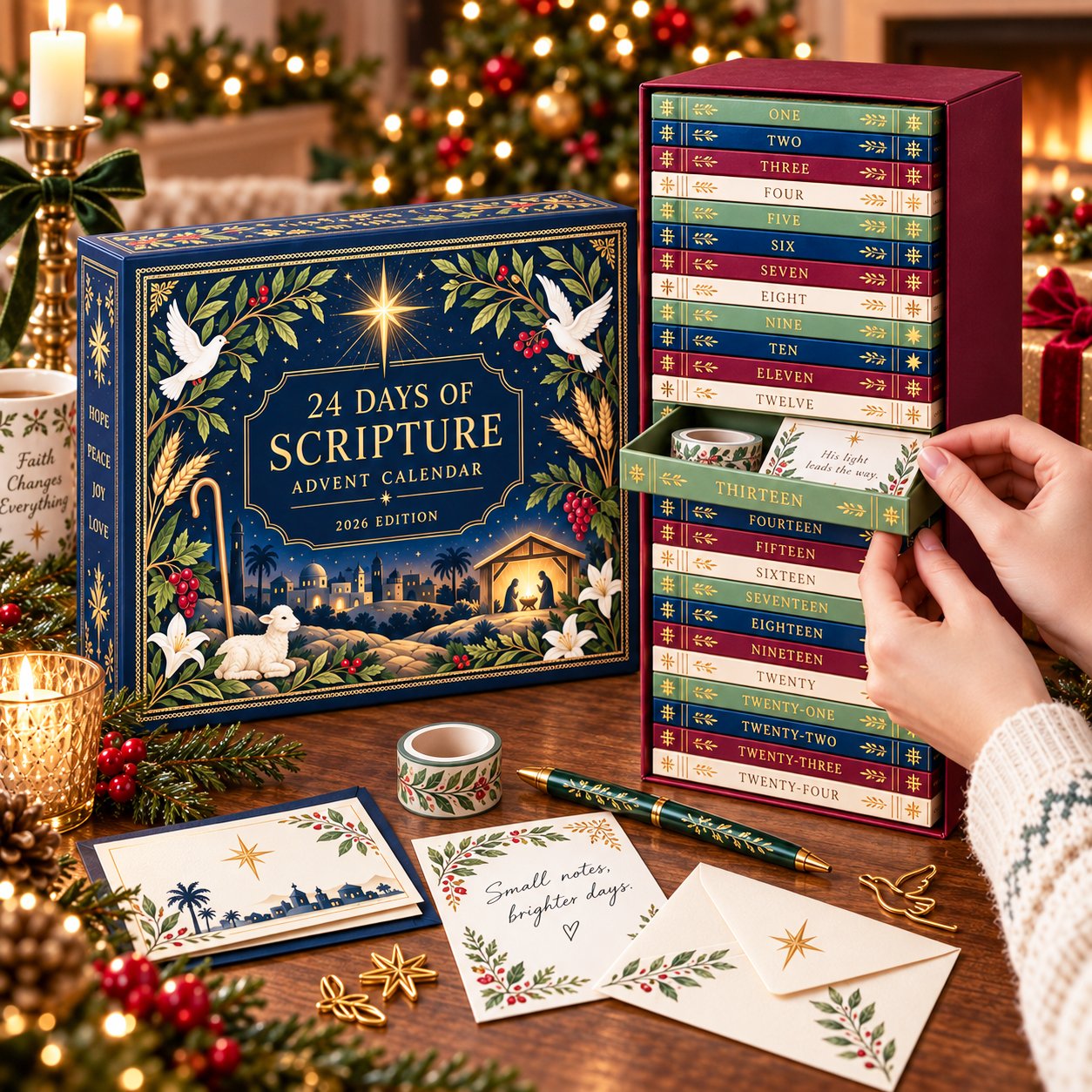 50% OFF | 📖 Scripture Advent Calendar 2026 – 24 Days Bible Verse Countdown ✝️