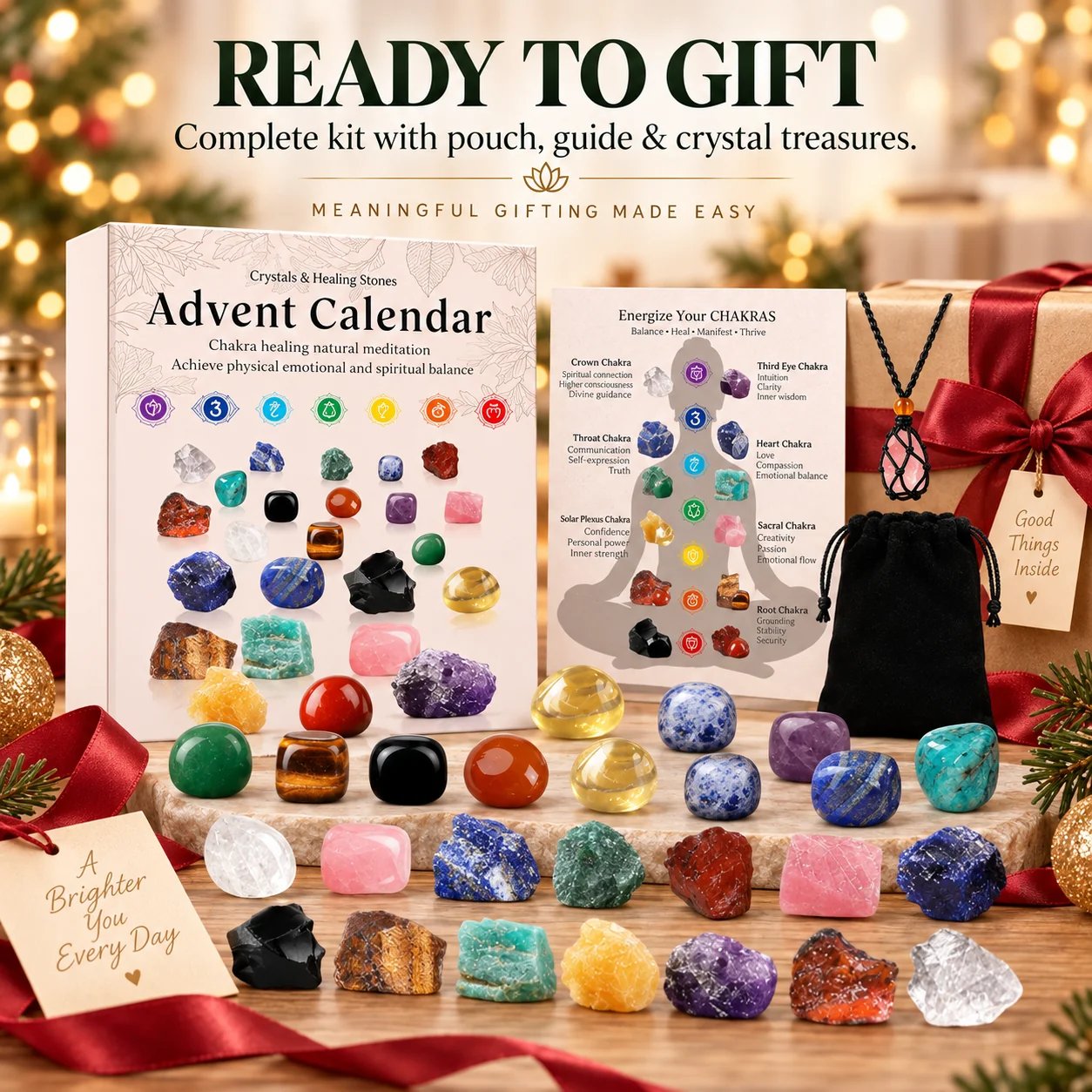 50% OFF | 💎 Crystal Advent Calendar – 24 Days Gemstone Gift Box 🎁
