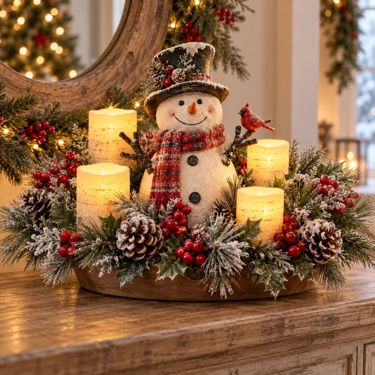 50% OFF | 🕯️ Christmas Lighted Centerpiece – Flameless Candle Glow Table Decor 🎄