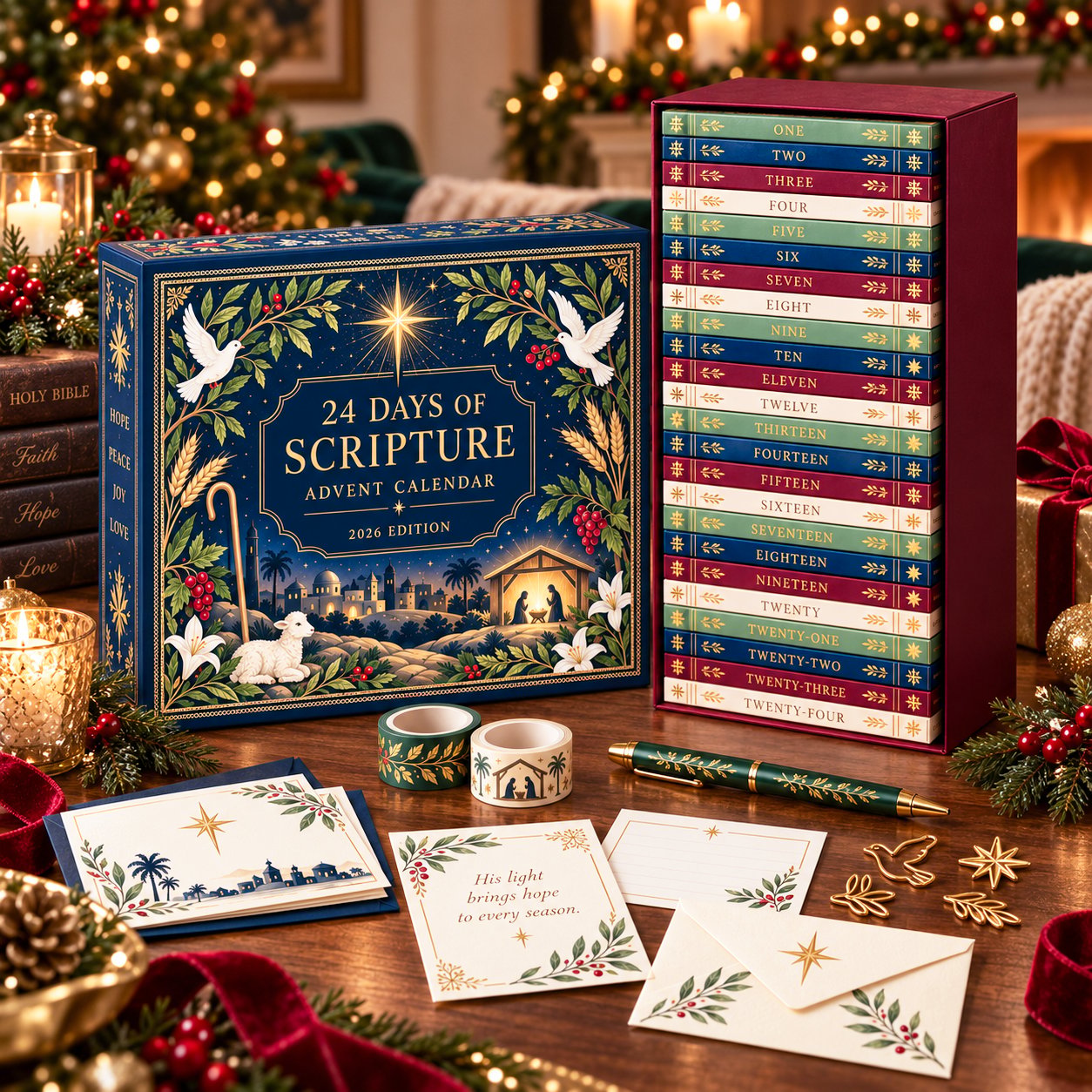 50% OFF | 📖 Scripture Advent Calendar 2026 – 24 Days Bible Verse Countdown ✝️