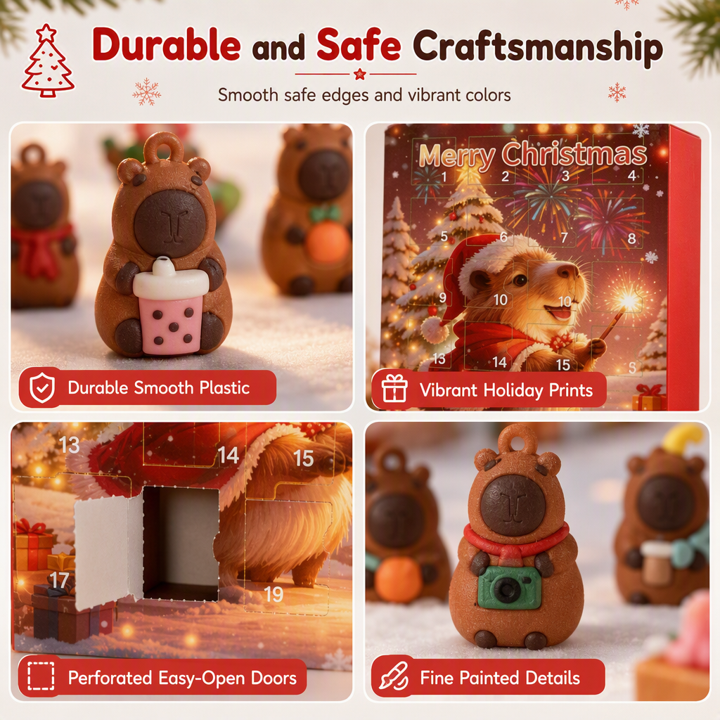 50% OFF | 🎁Capybara Christmas Advent Calendar – 24 Days Festive Countdown Surprises 🎄