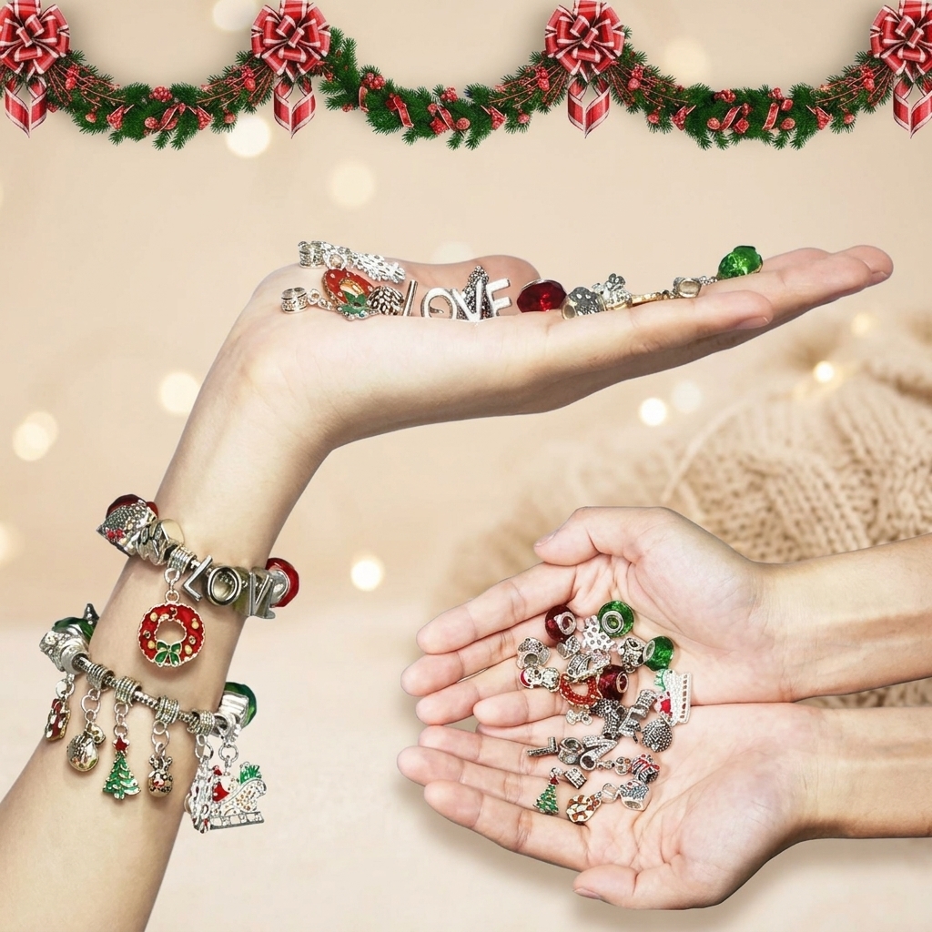 DIY 24 Days Christmas Countdown Calendar Bracelets Set