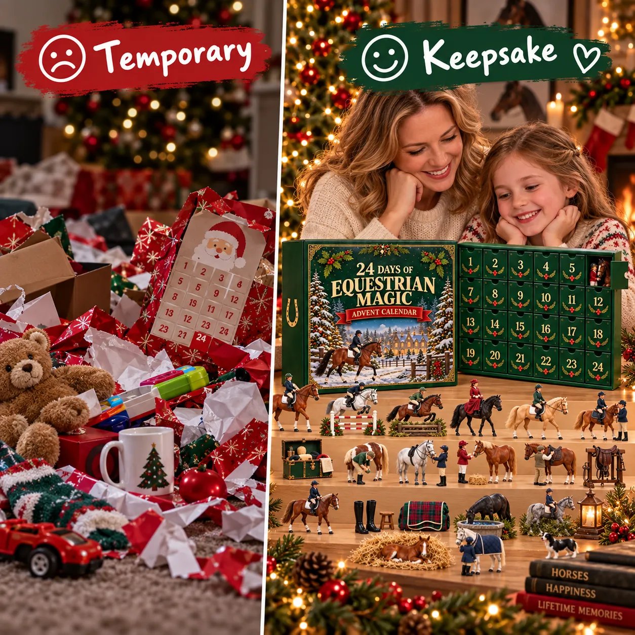 50% OFF | 🐎 24 Days Equestrian Magic Advent Calendar – Horse & Rider Holiday Collectibles ✨