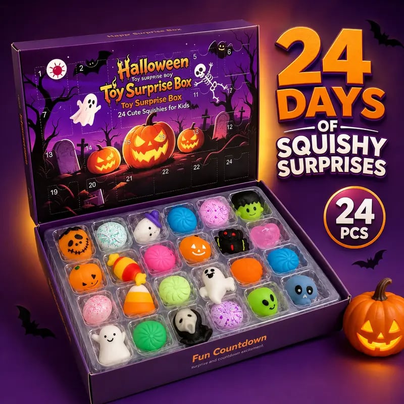 50% OFF | 🎃 Halloween Squishy Surprise Box – 24 Slow-Rise Toys & Collectibles 🎃