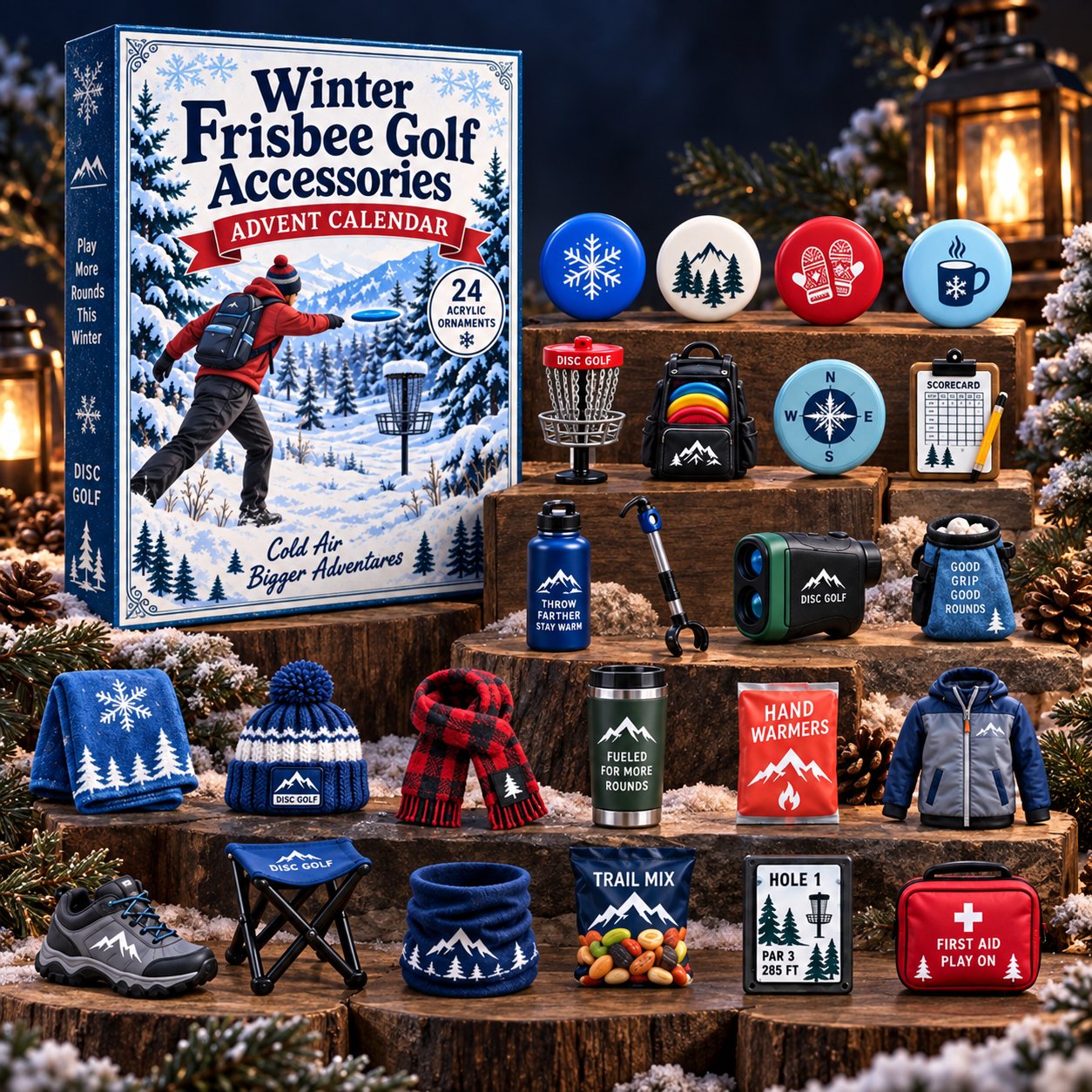 50% OFF | 🥏 24 Winter Christmas Memories: Disc Golf Advent Calendar – Mini Disc Golf Set & Alpine Course Display ✨