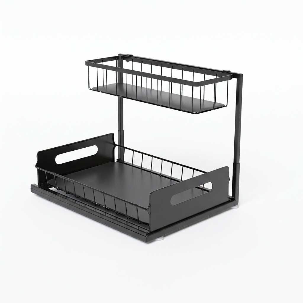 2-Tier Removable Storage Organizer, Detachable Multi-Purpose Shelving Rack for Kitchen Countertop & Bathroom Vanity
