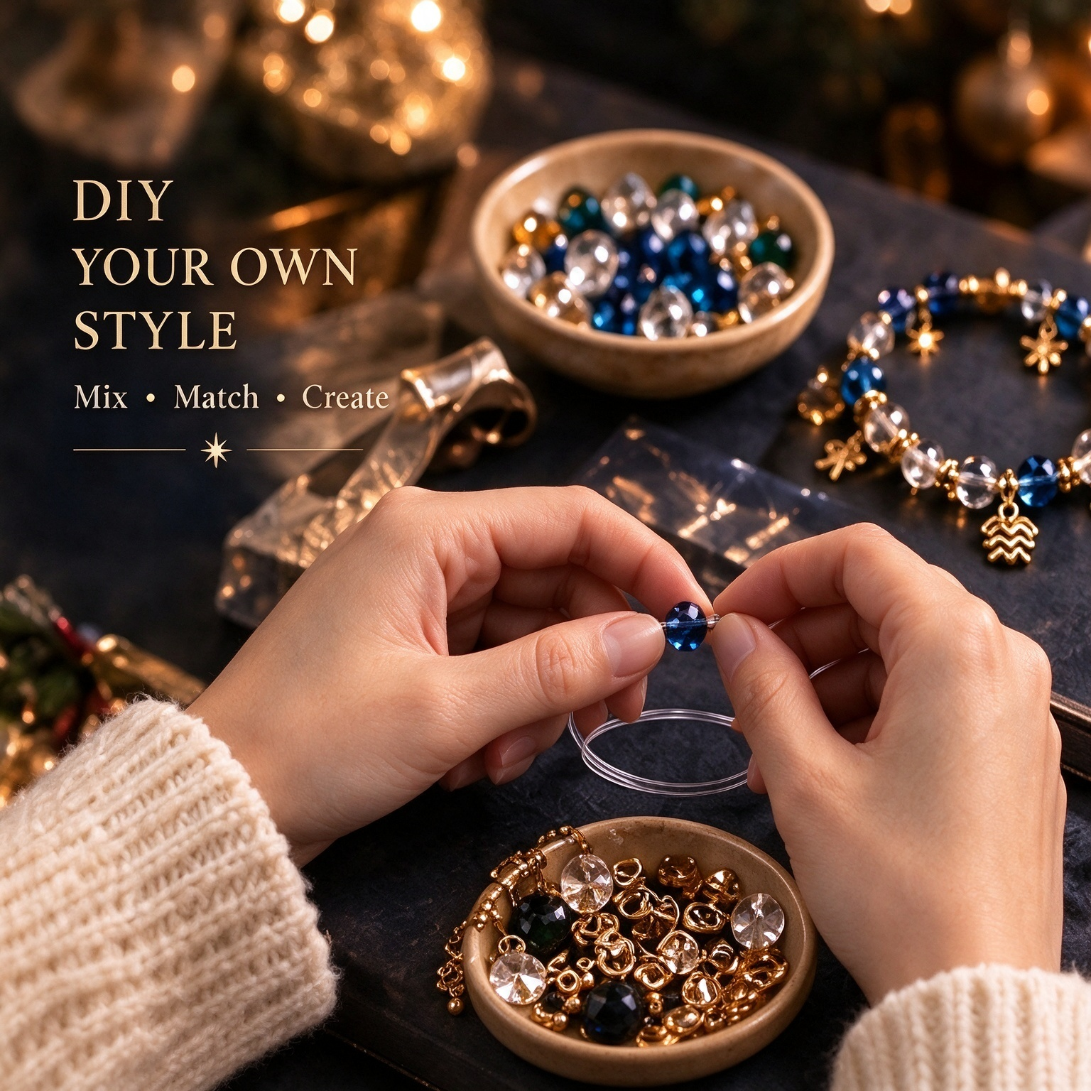 50% OFF | ✨ 24 Days Zodiac DIY Jewelry Advent Calendar – 24 Days of Beads & Charms 🌟