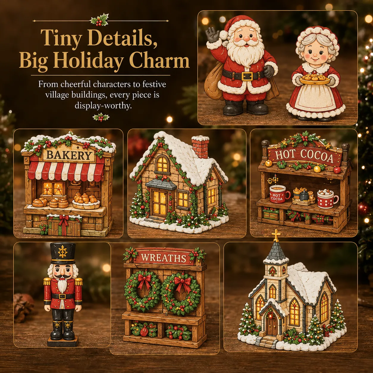 50% OFF | 🏠 24 Days Christmas Village Advent Calendar – 24 Mini Shops & Characters ✨