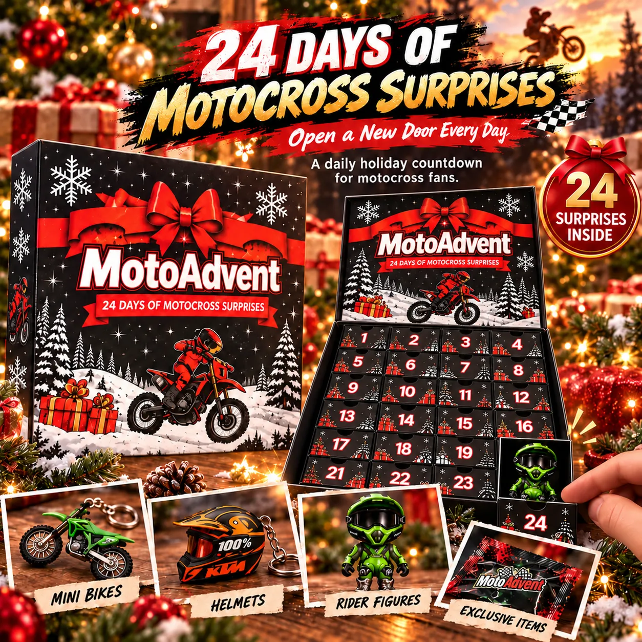 50% OFF | 🏍️ Motocross Advent Calendar – 24 Days of Rider Themed Gifts 🎄