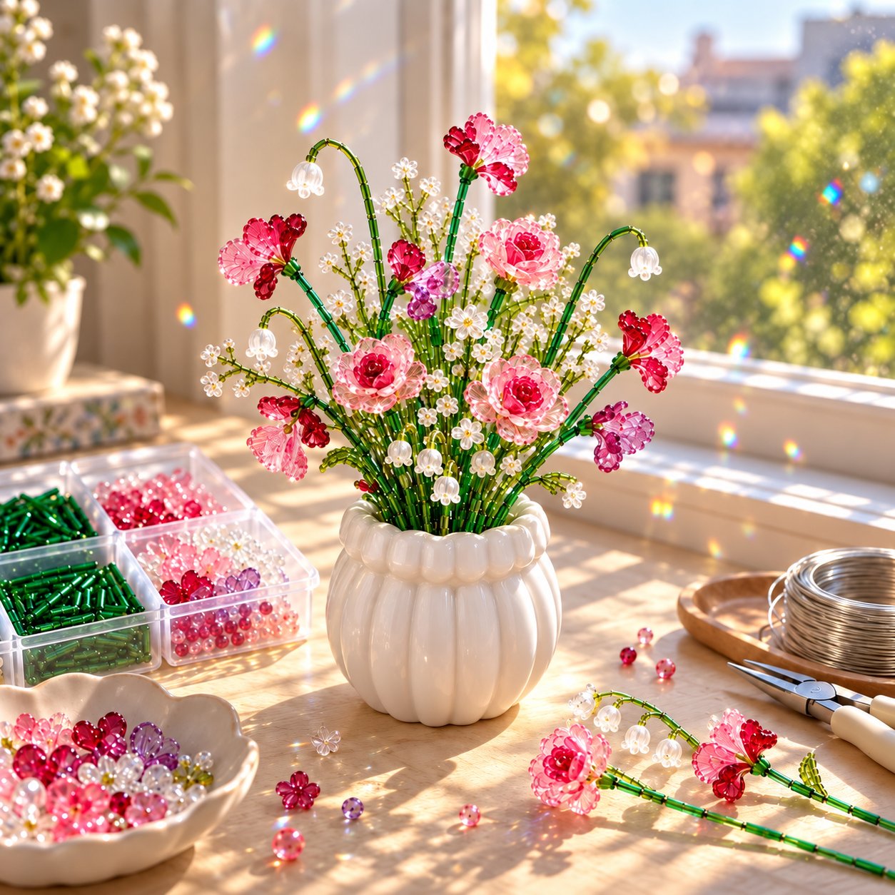 50% OFF | 🌷🧘 Beaded Wildflower Bouquet DIY Kit – Relaxing & Beginner-Friendly Floral Craft ✨