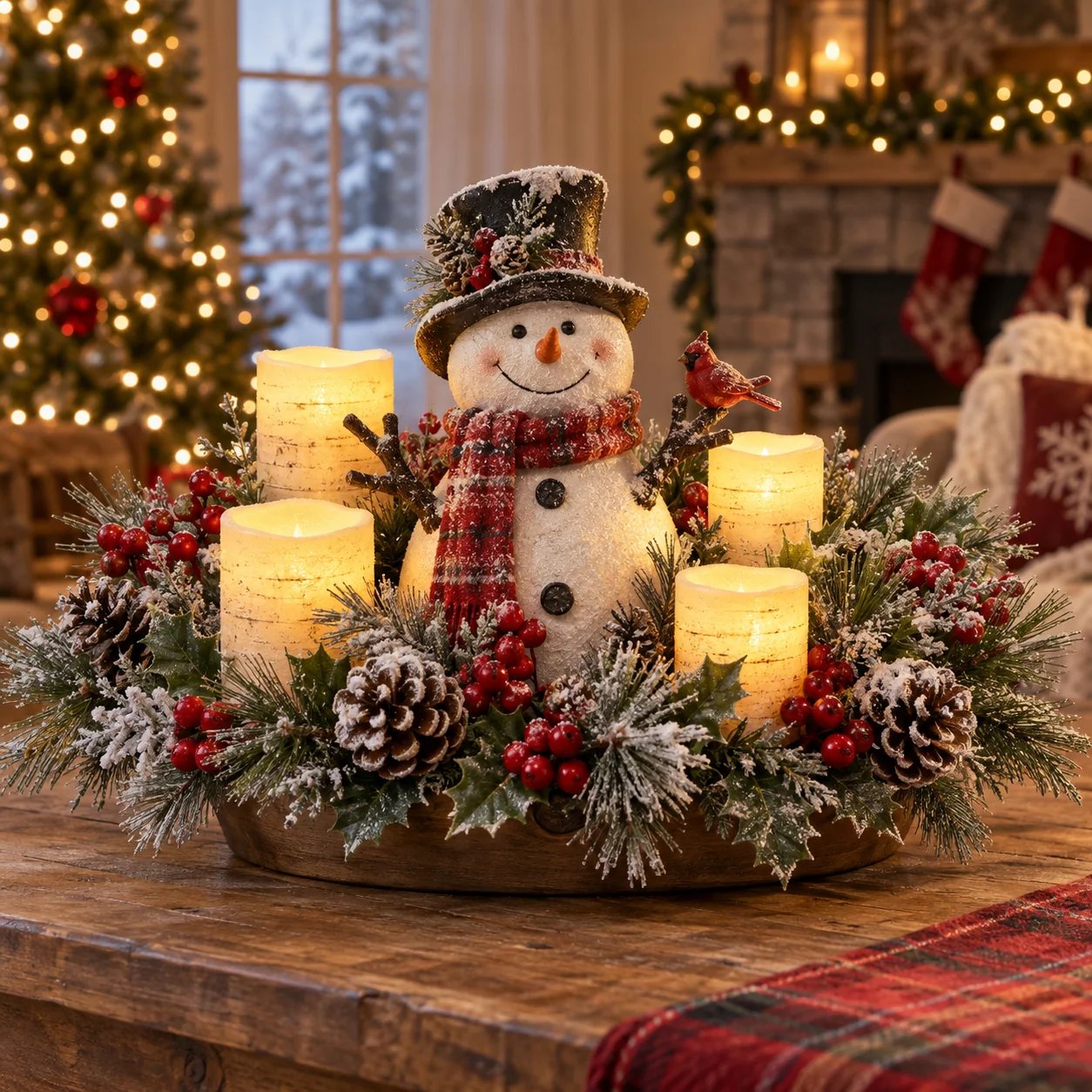 50% OFF | 🕯️ Christmas Lighted Centerpiece – Flameless Candle Glow Table Decor 🎄