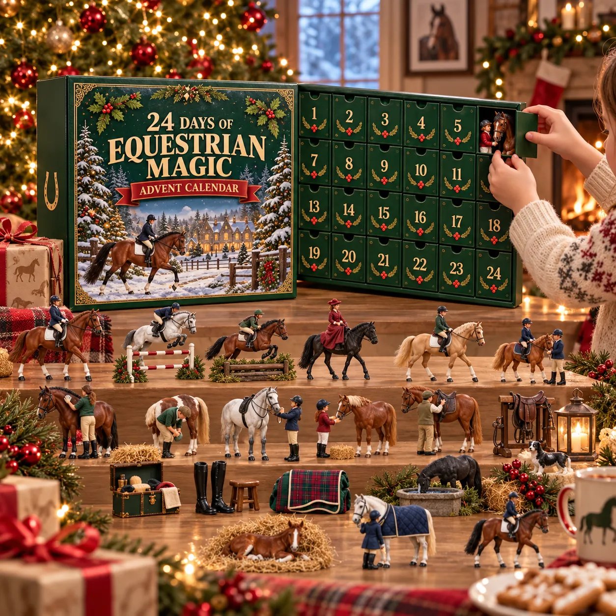 50% OFF | 🐎 24 Days Equestrian Magic Advent Calendar – Horse & Rider Holiday Collectibles ✨