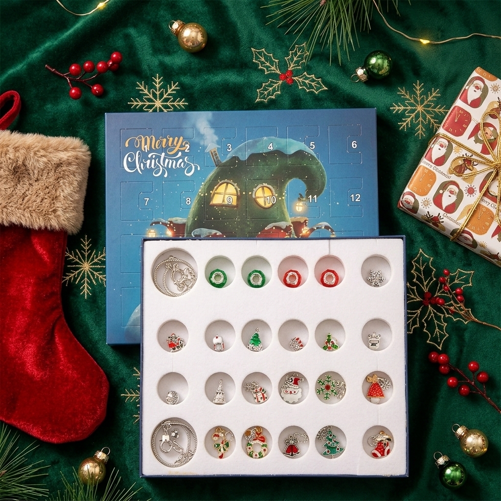 DIY 24 Days Christmas Countdown Calendar Bracelets Set