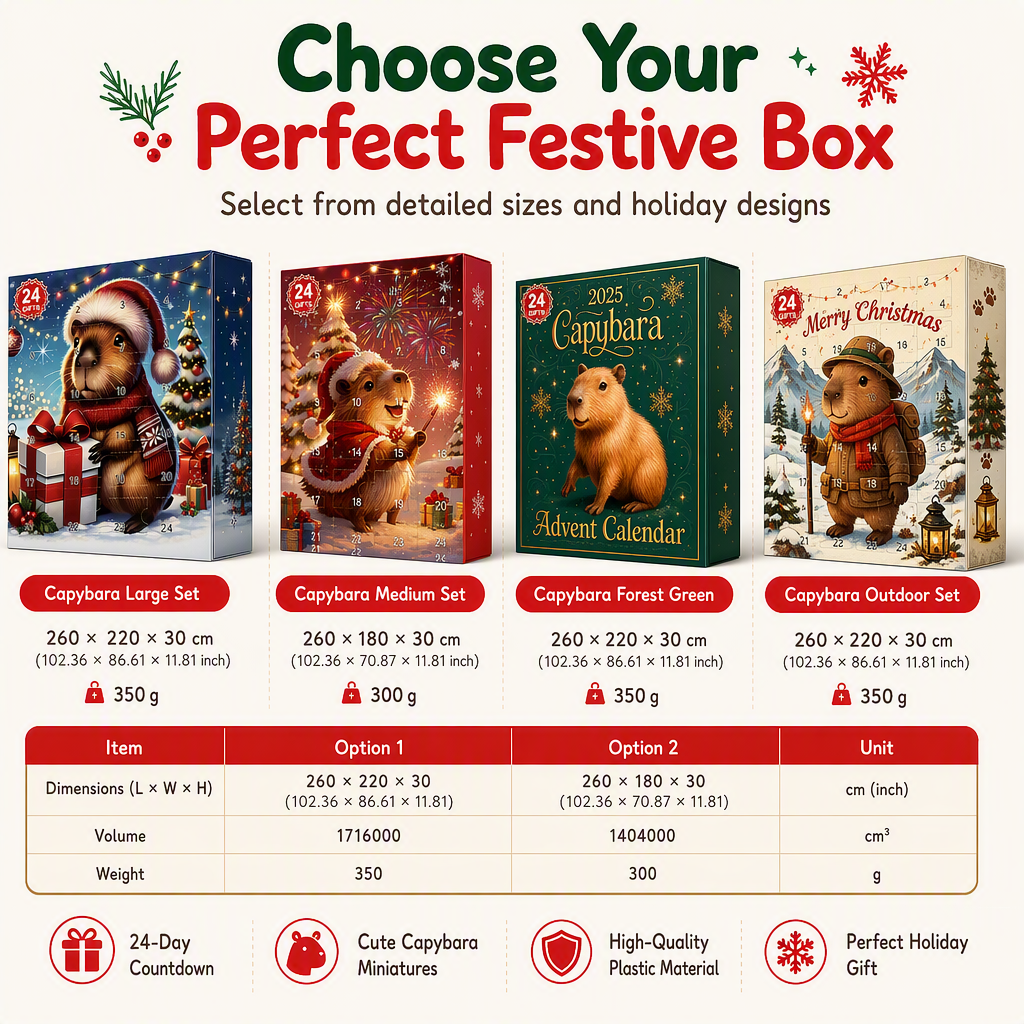 50% OFF | 🎁Capybara Christmas Advent Calendar – 24 Days Festive Countdown Surprises 🎄
