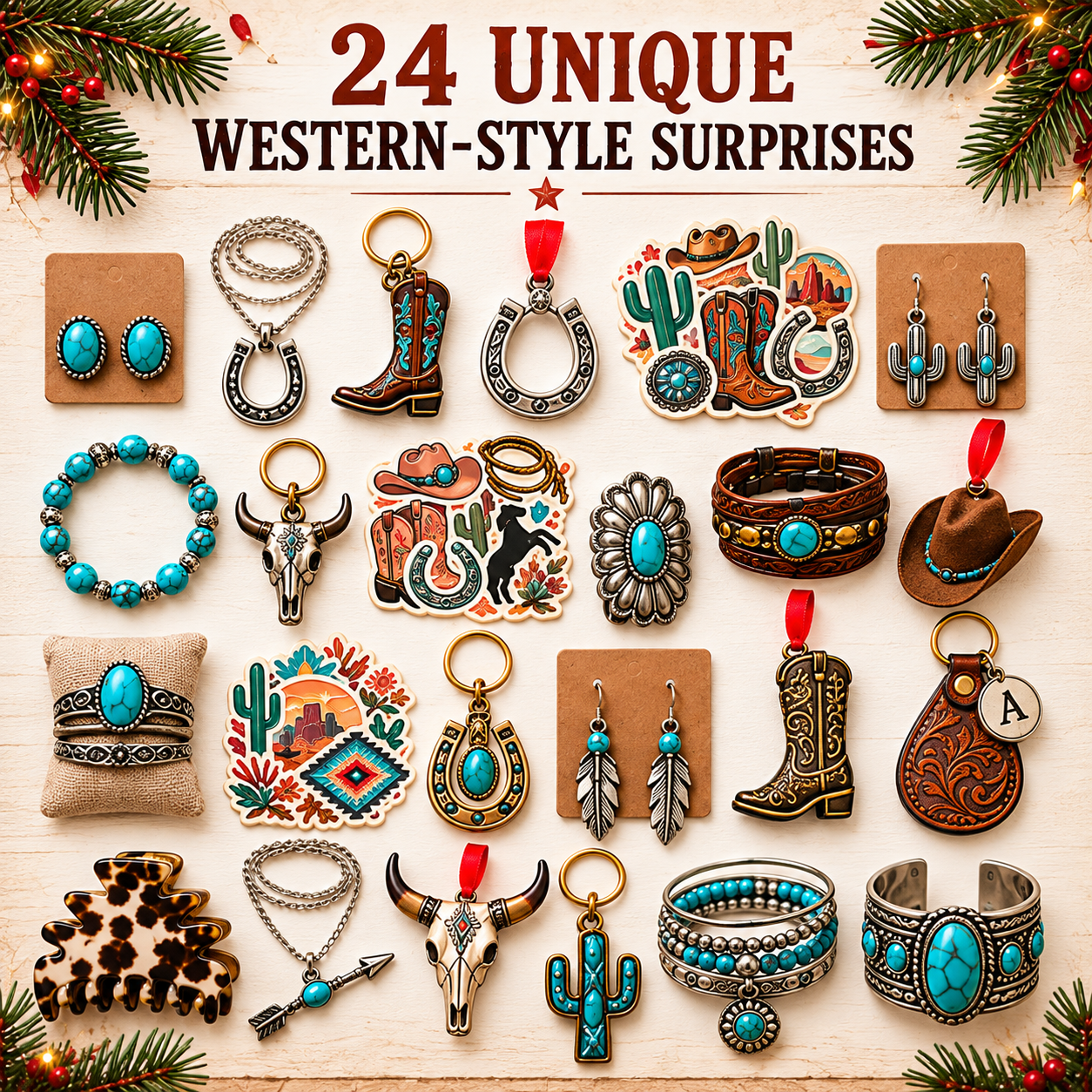 50% OFF | 🤠 24-Day Cowgirl Christmas Countdown Calendar – Western Holiday Surprises ✨