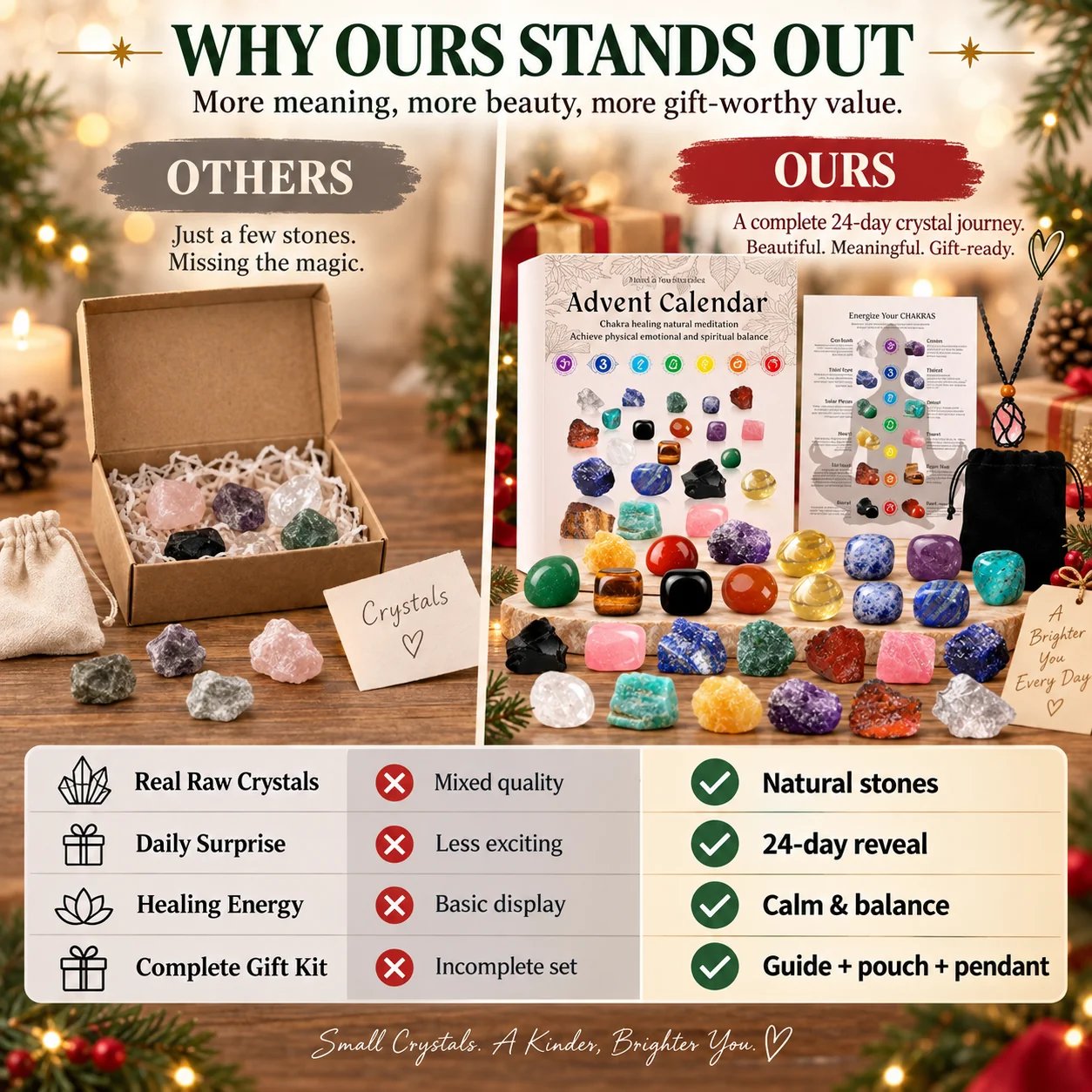 50% OFF | 💎 Crystal Advent Calendar – 24 Days Gemstone Gift Box 🎁