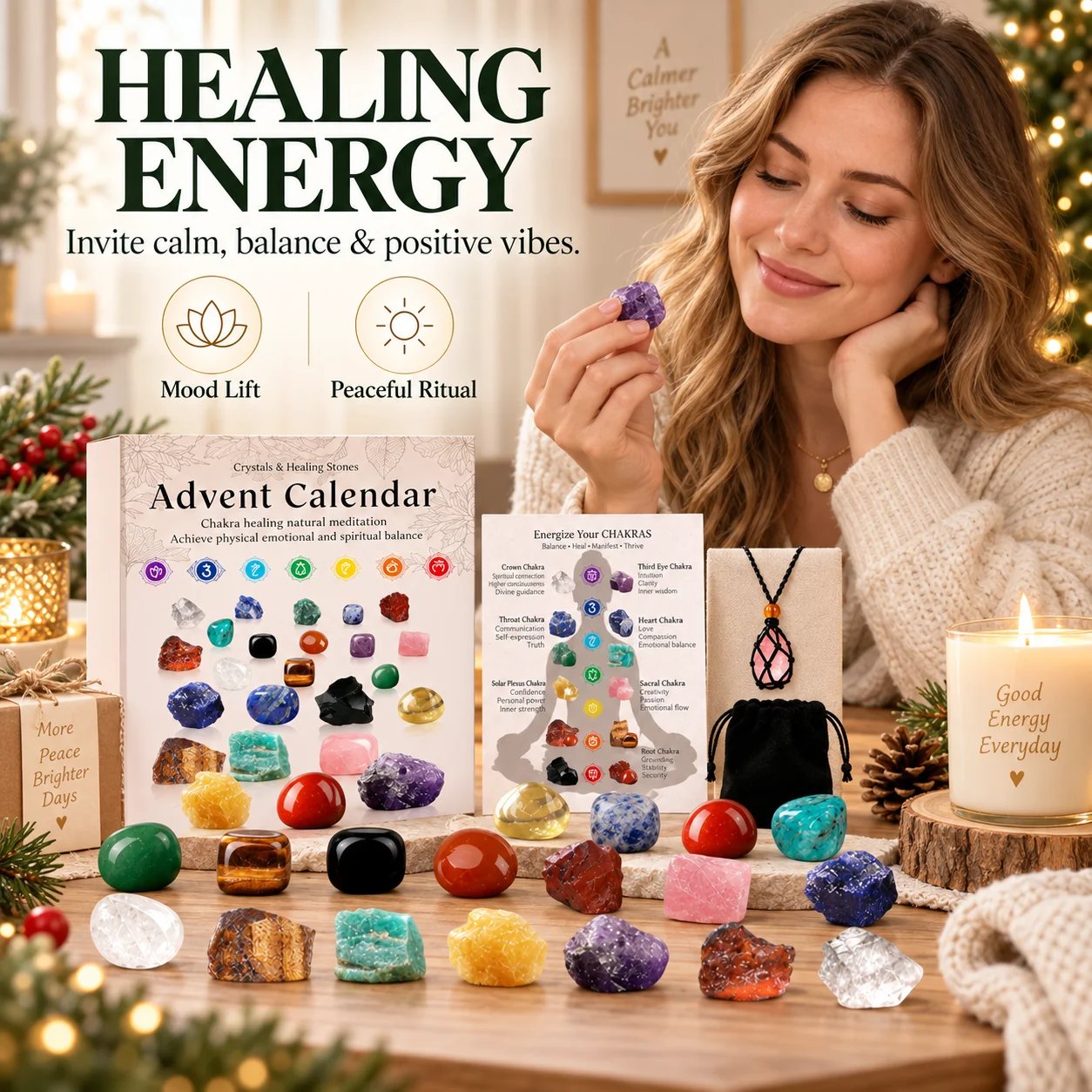 50% OFF | 💎 Crystal Advent Calendar – 24 Days Gemstone Gift Box 🎁