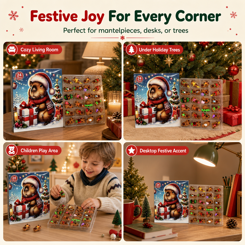 50% OFF | 🎁Capybara Christmas Advent Calendar – 24 Days Festive Countdown Surprises 🎄
