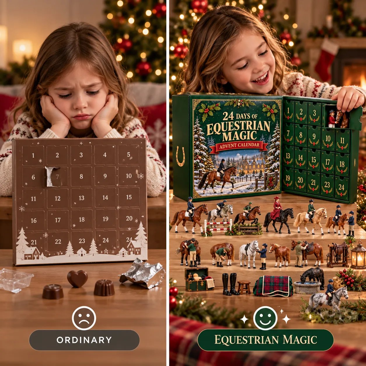 50% OFF | 🐎 24 Days Equestrian Magic Advent Calendar – Horse & Rider Holiday Collectibles ✨