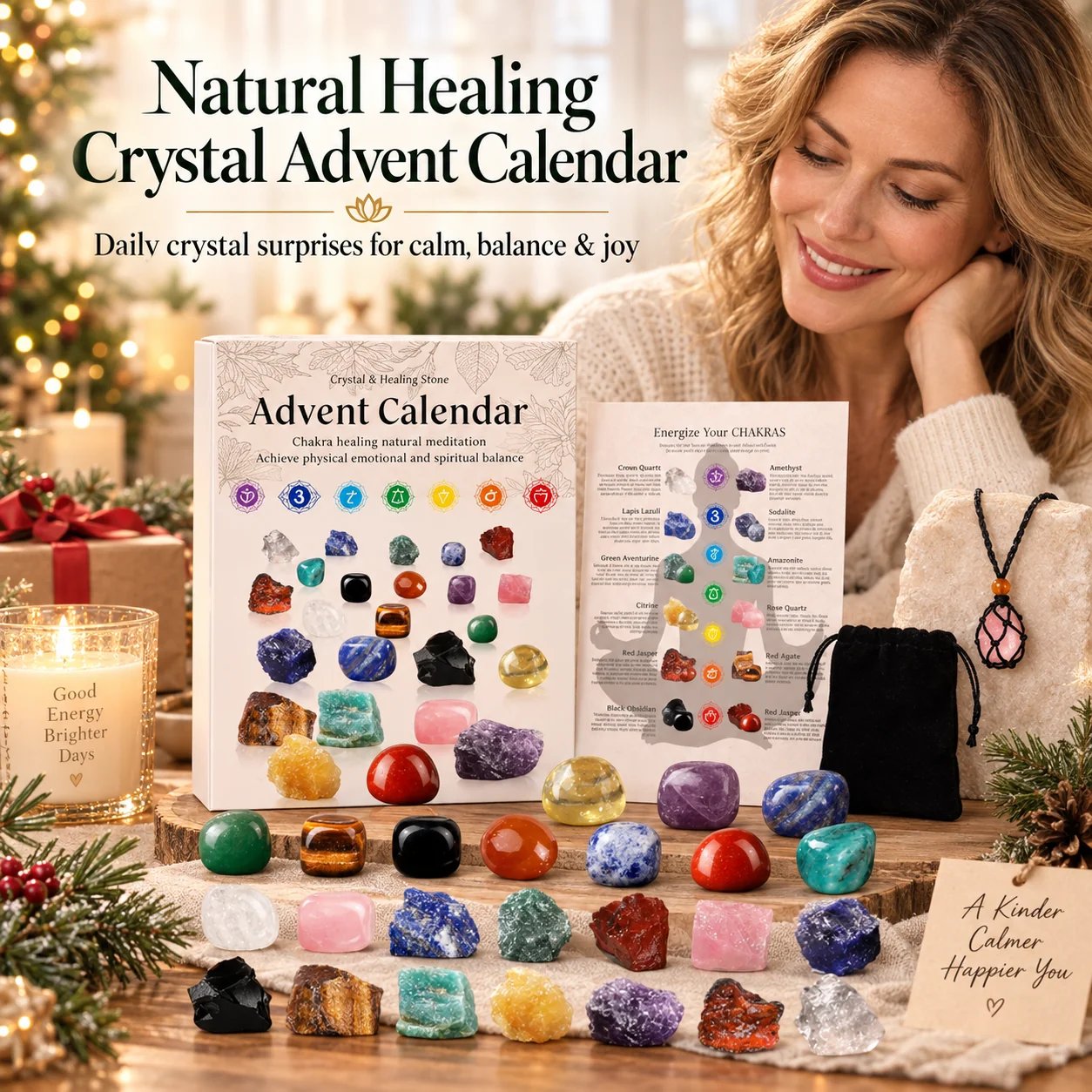 50% OFF | 💎 Crystal Advent Calendar – 24 Days Gemstone Gift Box 🎁