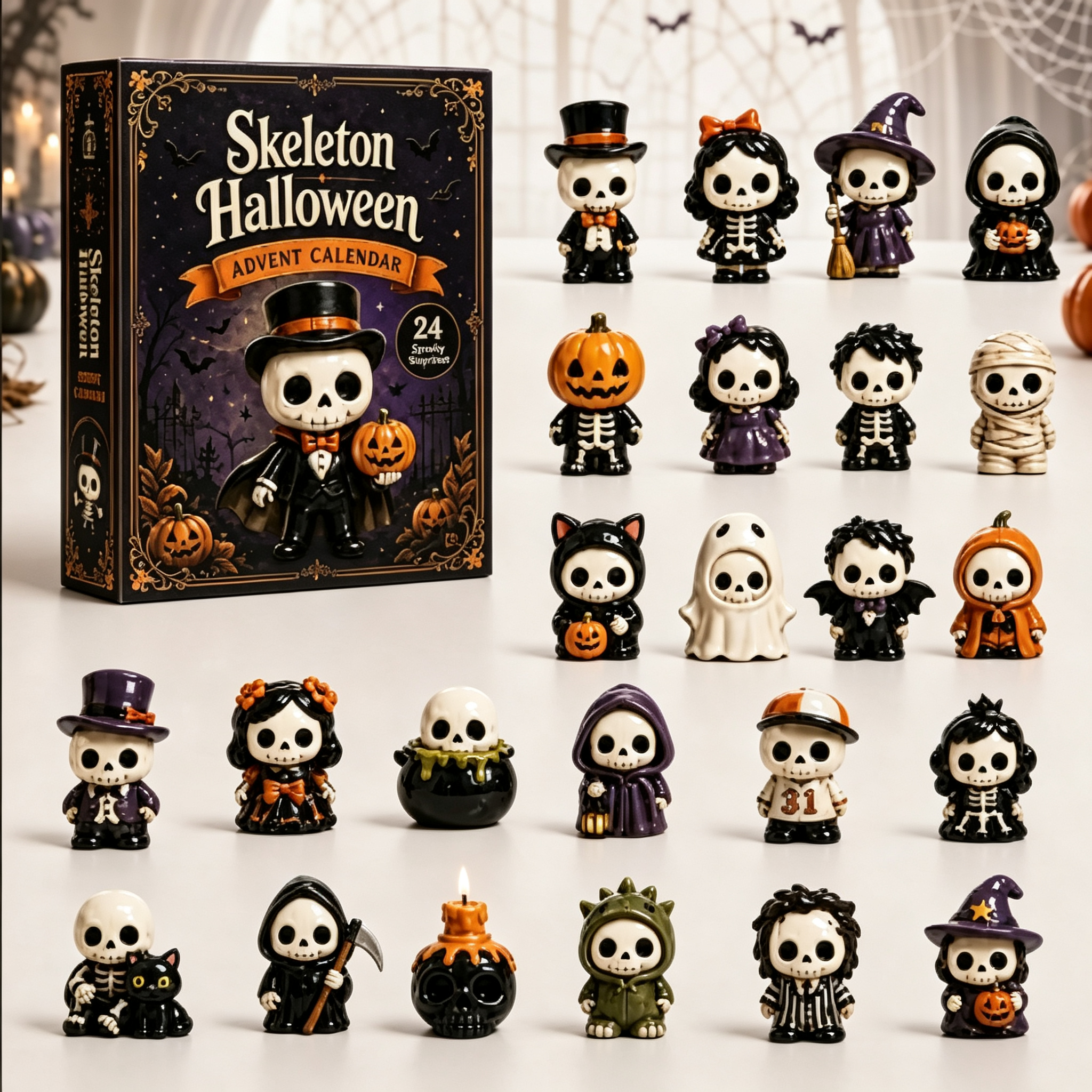 Spooky Graveyard Halloween Advent Calendar 2026 – 24-Day Countdown with Acrylic Charms