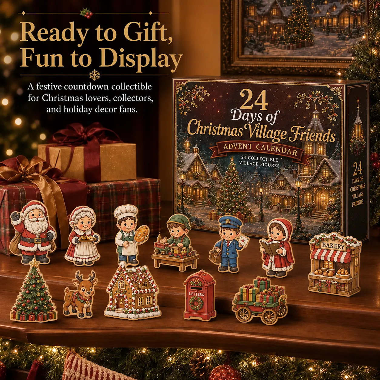 50% OFF | 🏠 24 Days Christmas Village Advent Calendar – 24 Mini Shops & Characters ✨