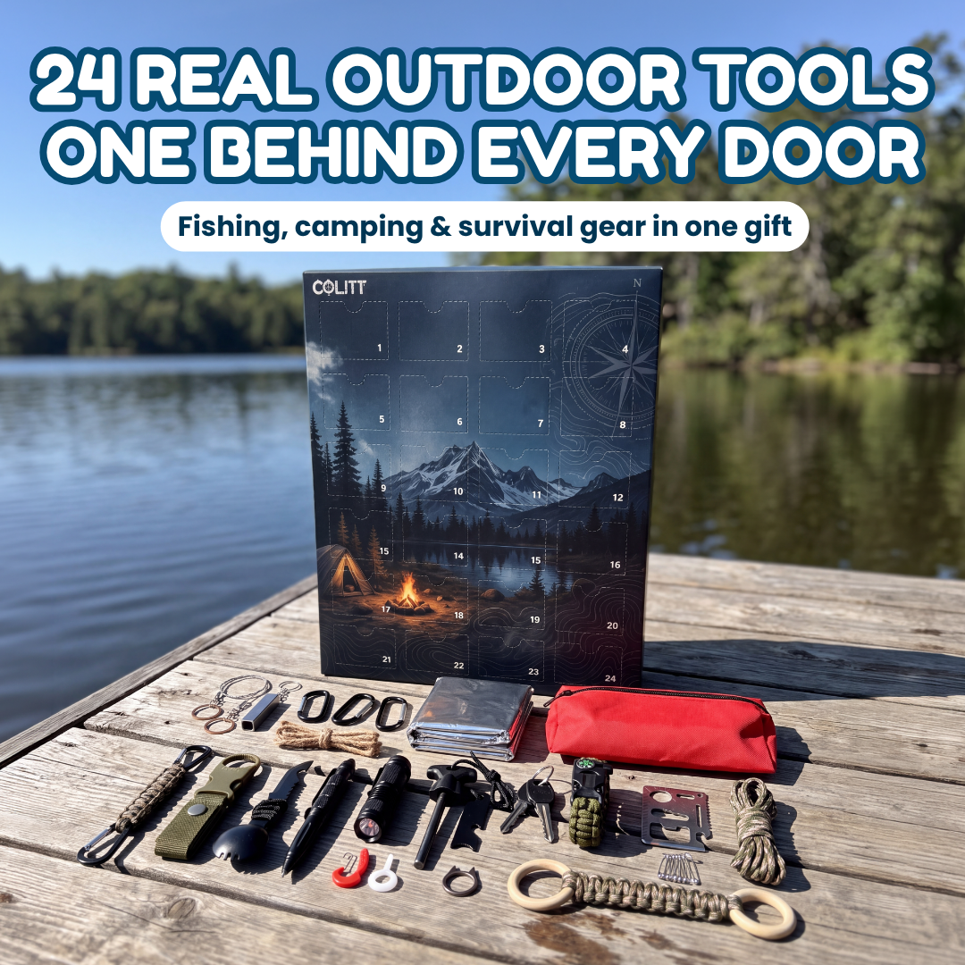 50% OFF | 🏕️ Outdoorsman Advent Calendar – 24 Days Survival & Camping Gear Surprises 🎄