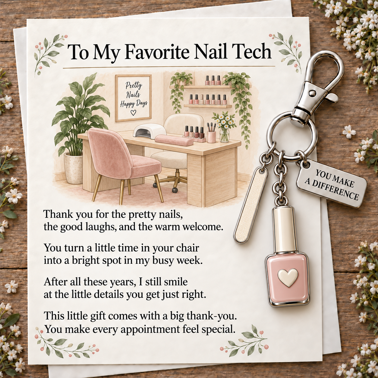 50% OFF | ✨ "You Make a Difference" Appreciation Gift Set – Keychain & Greeting Card 🎁
