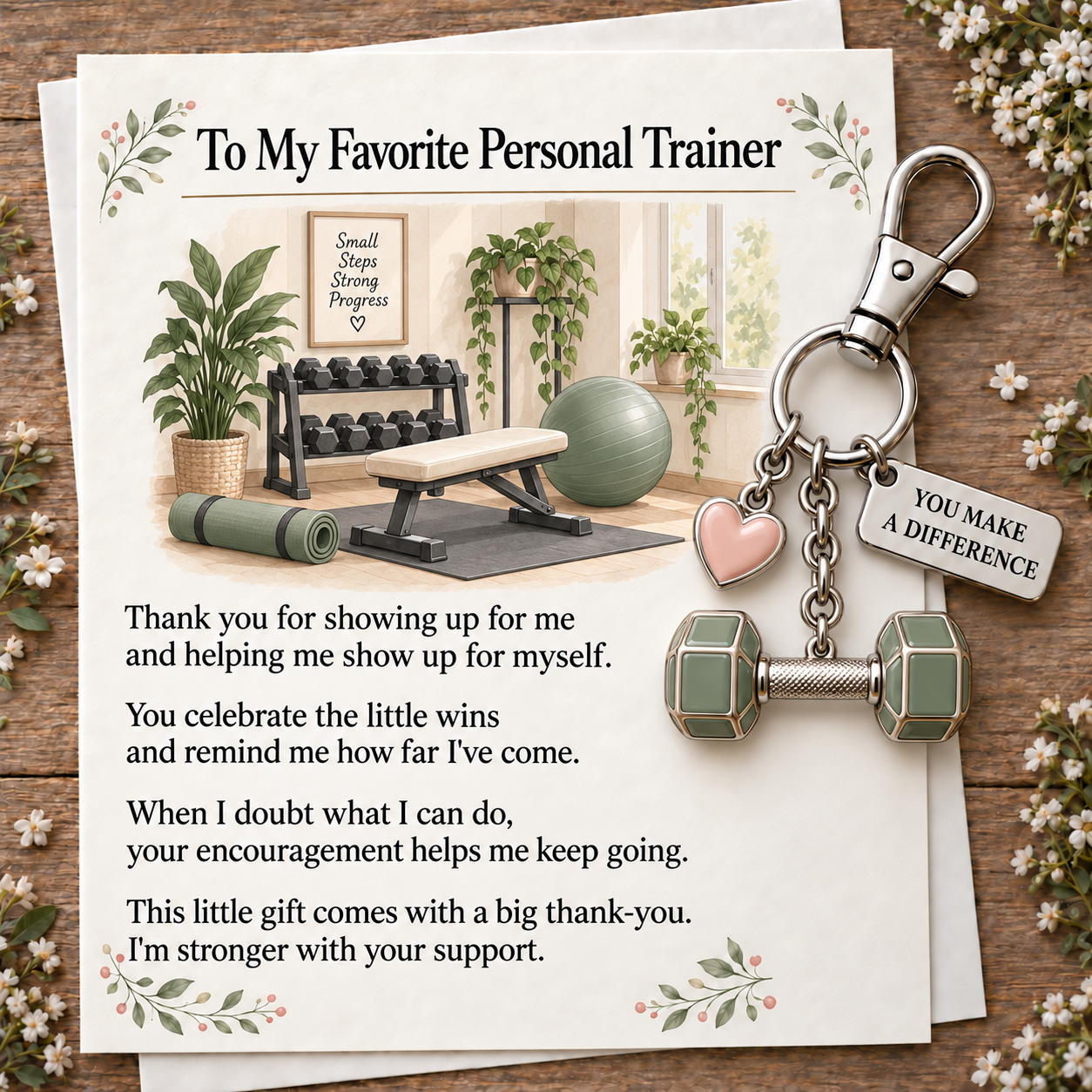 50% OFF | ✨ "You Make a Difference" Appreciation Gift Set – Keychain & Greeting Card 🎁