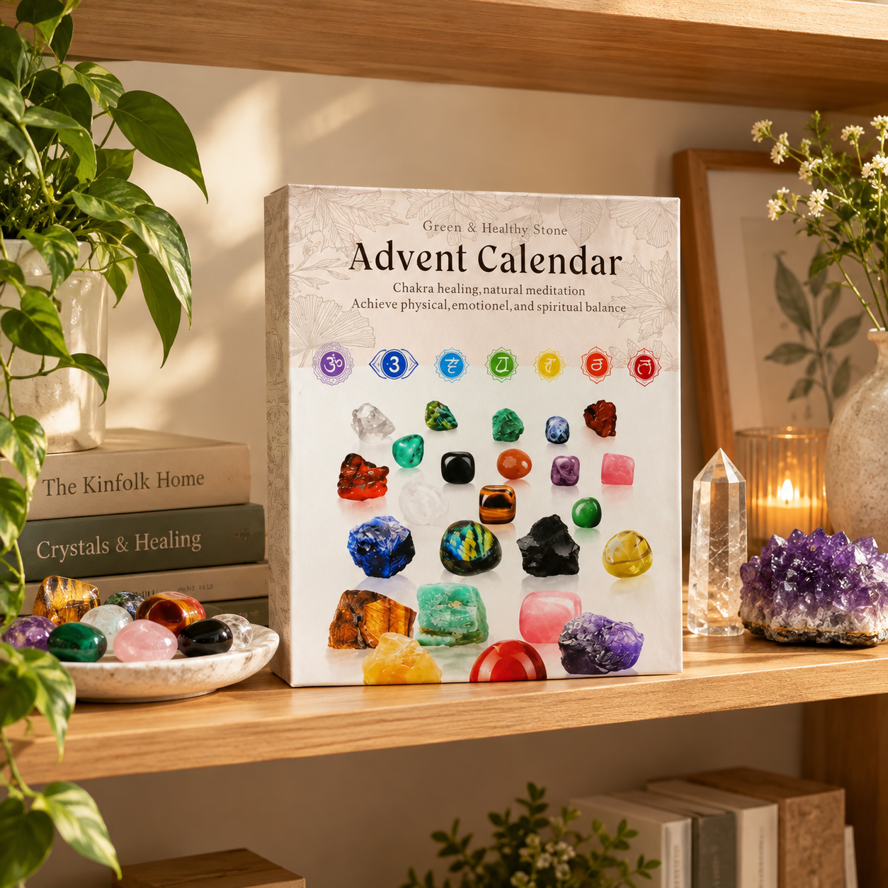 💎Crystals Advent Calendar 2026-24 Days Chakra Crystals&Healing Stones🔮