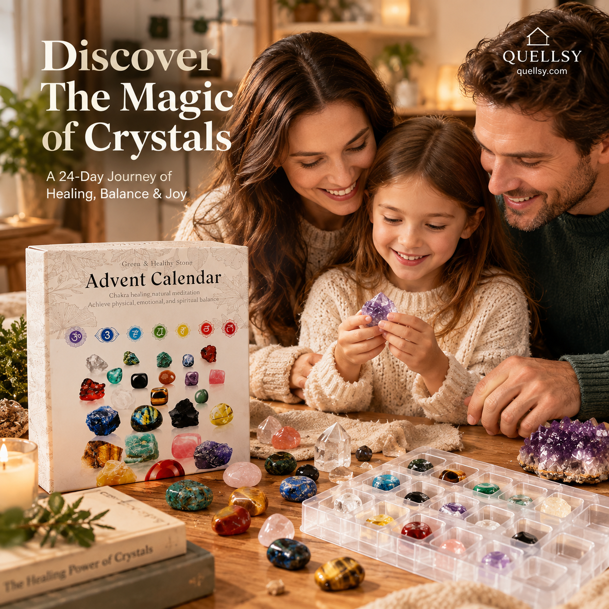 💎Crystals Advent Calendar 2026-24 Days Chakra Crystals&Healing Stones🔮