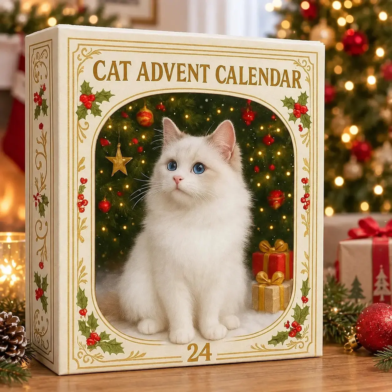 Christmas Cat Ornaments Advent Calendar Set