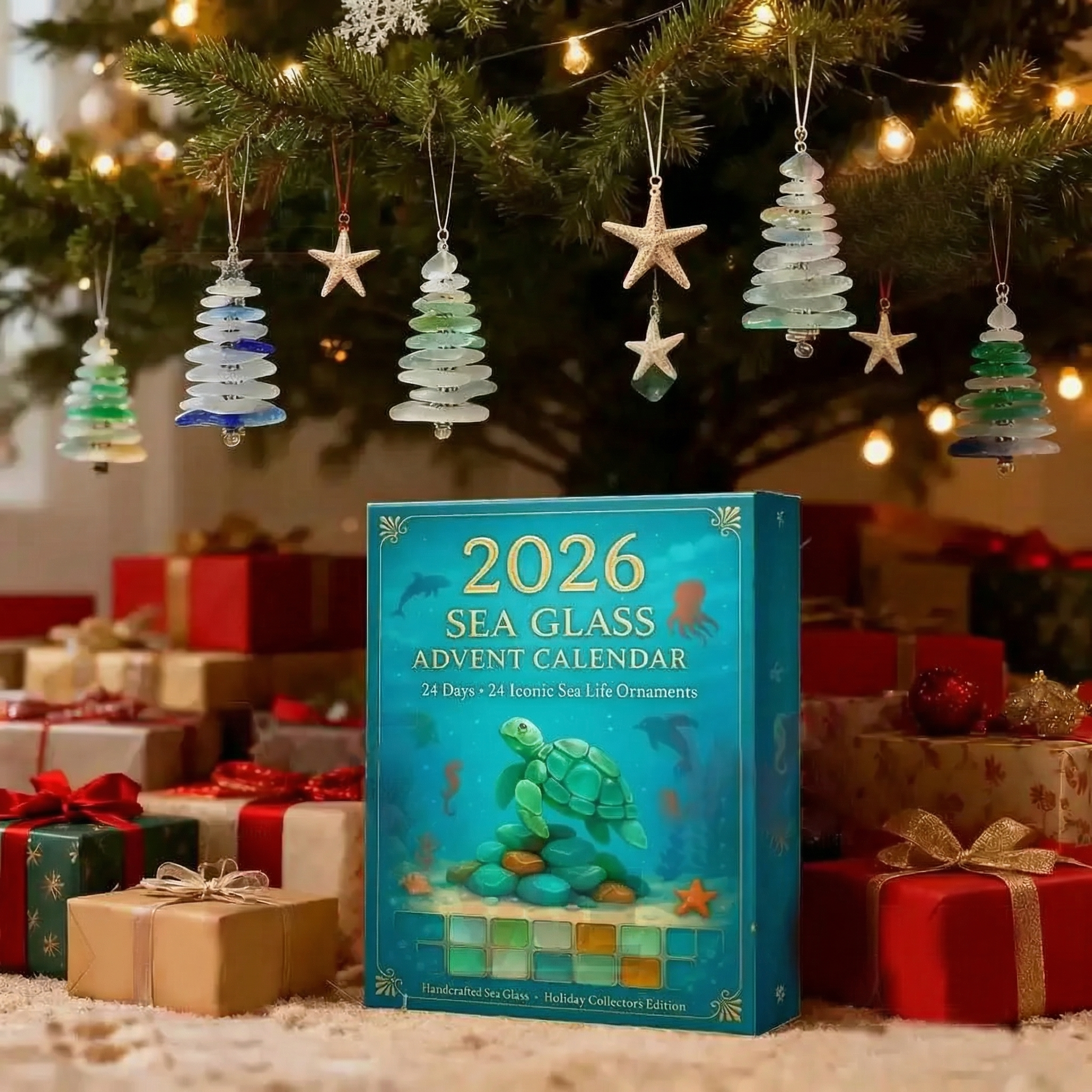 50% OFF | 🌊 2026 Sea Glass Marine Life Advent Calendar – 24 Days Ocean Creature Collectibles ✨