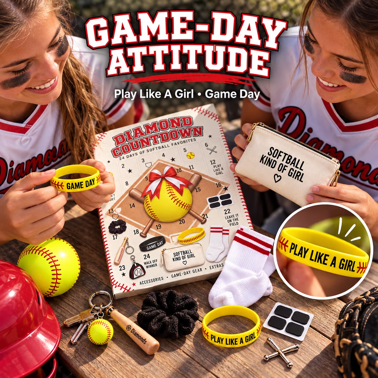 50% OFF | 🥎 Softball Girl Advent Calendar – 24 Days Mini Softball Collectibles 🎄