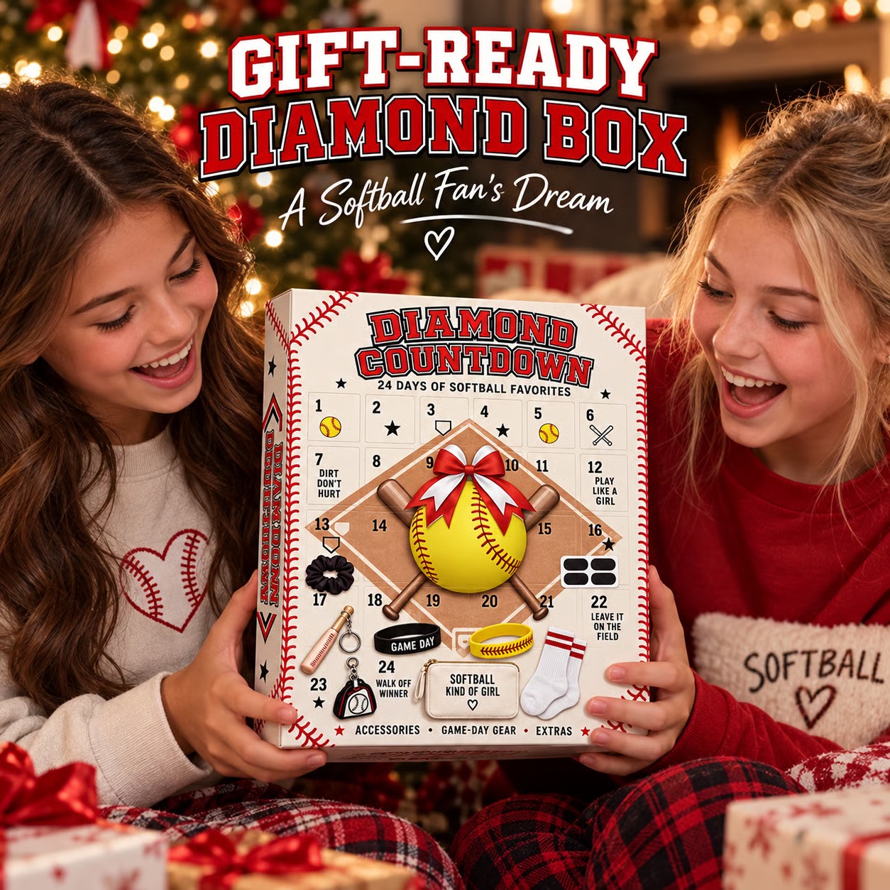 50% OFF | 🥎 Softball Girl Advent Calendar – 24 Days Mini Softball Collectibles 🎄