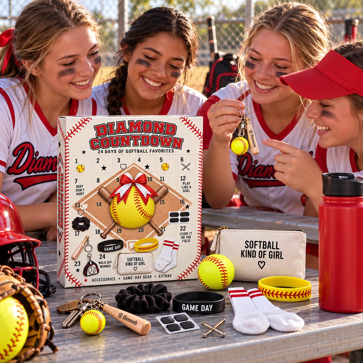 50% OFF | 🥎 Softball Girl Advent Calendar – 24 Days Mini Softball Collectibles 🎄