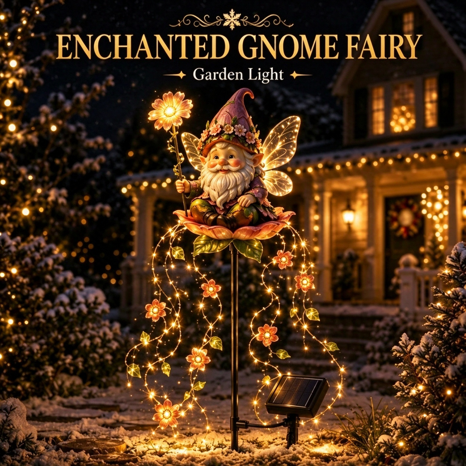 🔥✨ Enchanted Flower Fairy Solar Garden Light – Magical Glowing Outdoor Christmas Yard Decor 🧚🌸