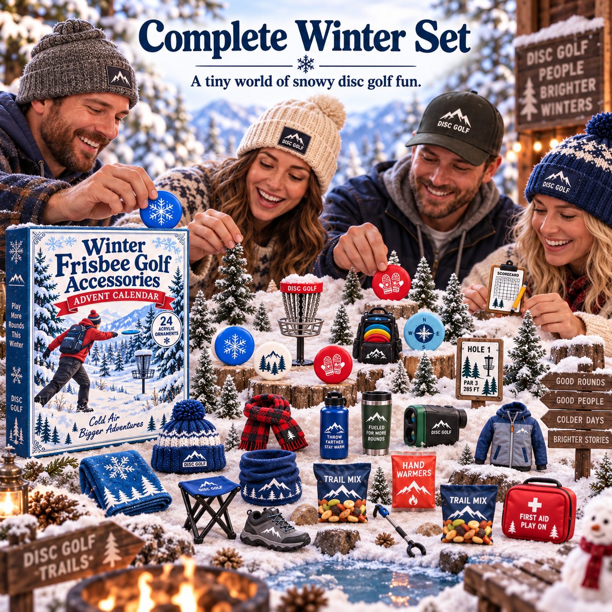50% OFF | 🥏 24 Winter Christmas Memories: Disc Golf Advent Calendar – Mini Disc Golf Set & Alpine Course Display ✨