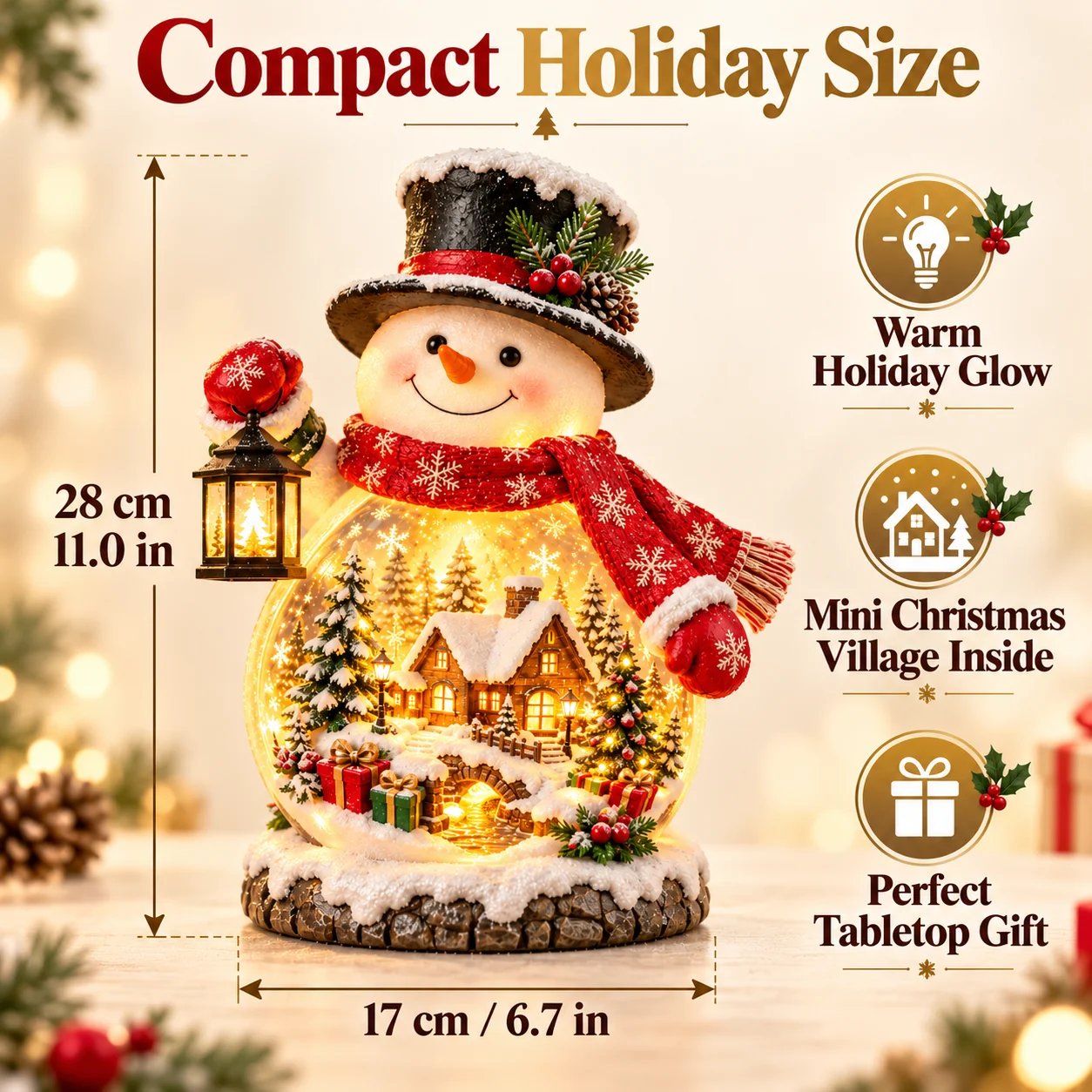 50% OFF | ✨ "Snowman Glow" Christmas Village – Festive Glowing Table Decoration 🎄