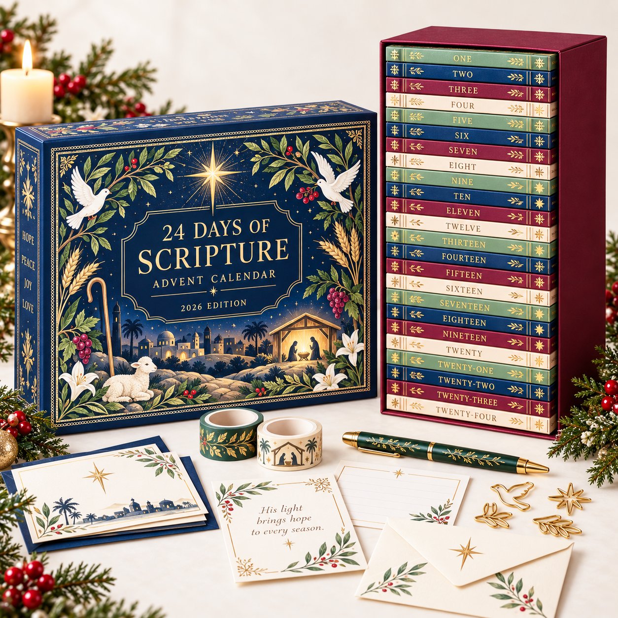 50% OFF | 📖 Scripture Advent Calendar 2026 – 24 Days Bible Verse Countdown ✝️