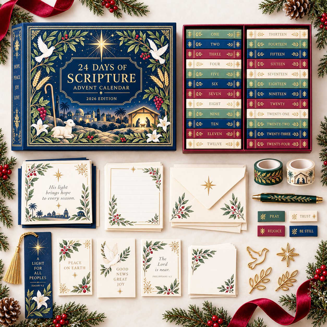 50% OFF | 📖 Scripture Advent Calendar 2026 – 24 Days Bible Verse Countdown ✝️