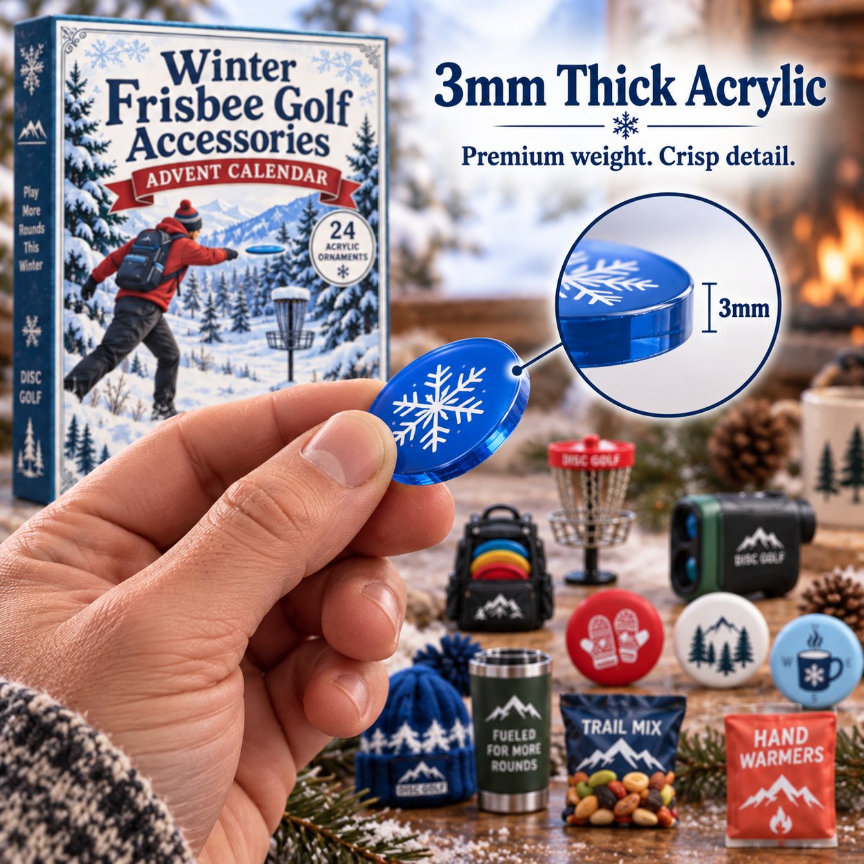 50% OFF | 🥏 24 Winter Christmas Memories: Disc Golf Advent Calendar – Mini Disc Golf Set & Alpine Course Display ✨