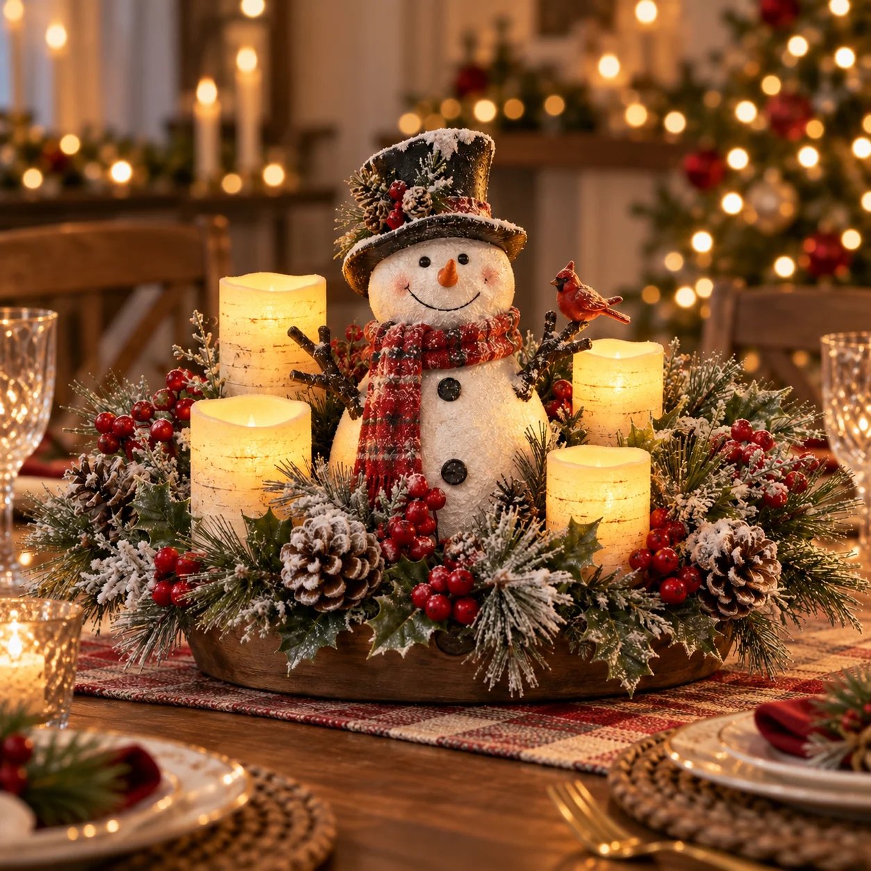 50% OFF | 🕯️ Christmas Lighted Centerpiece – Flameless Candle Glow Table Decor 🎄