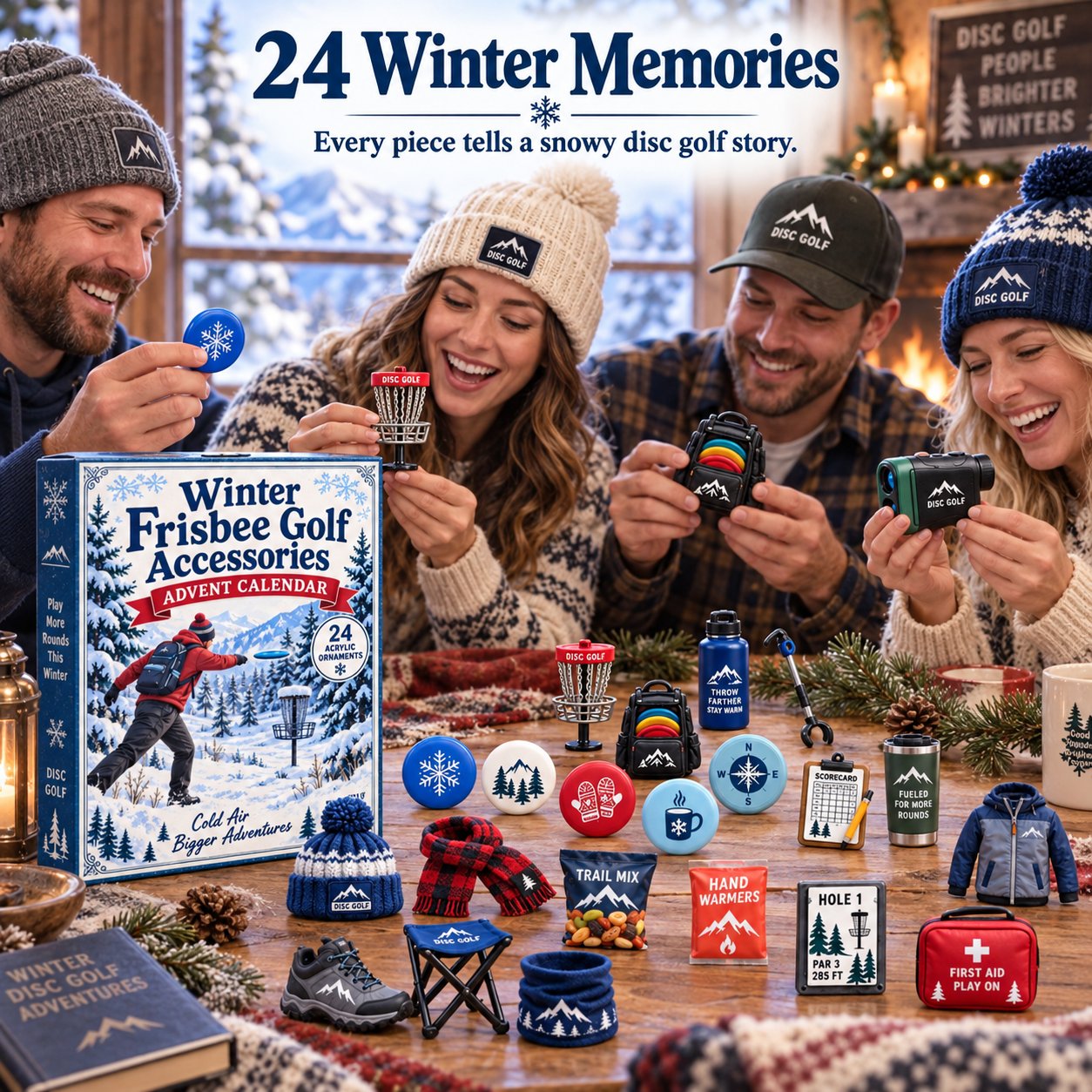 50% OFF | 🥏 24 Winter Christmas Memories: Disc Golf Advent Calendar – Mini Disc Golf Set & Alpine Course Display ✨