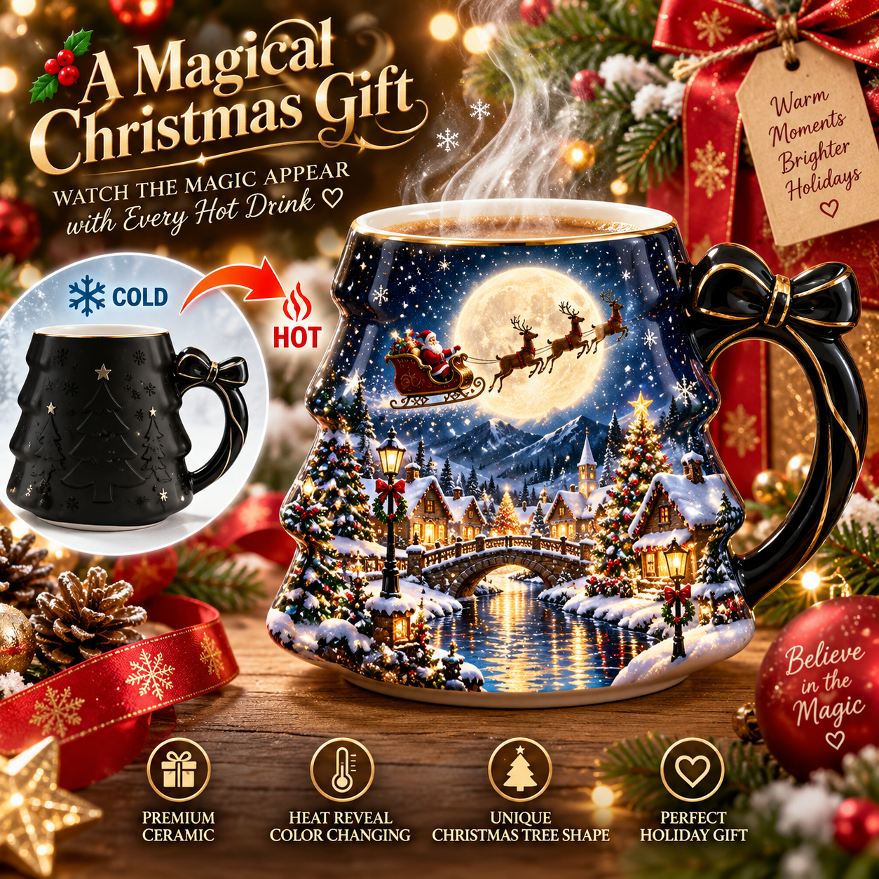 50% OFF | ☕ Christmas Magic Color-Changing Mug – Heat Reveal Holiday Gift ✨