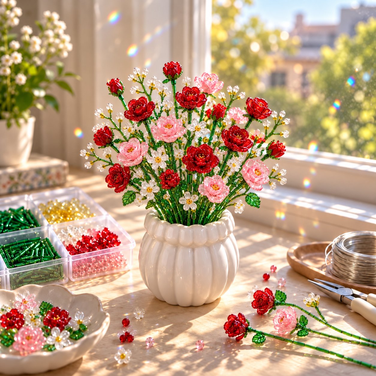 50% OFF | 🌷🧘 Beaded Wildflower Bouquet DIY Kit – Relaxing & Beginner-Friendly Floral Craft ✨