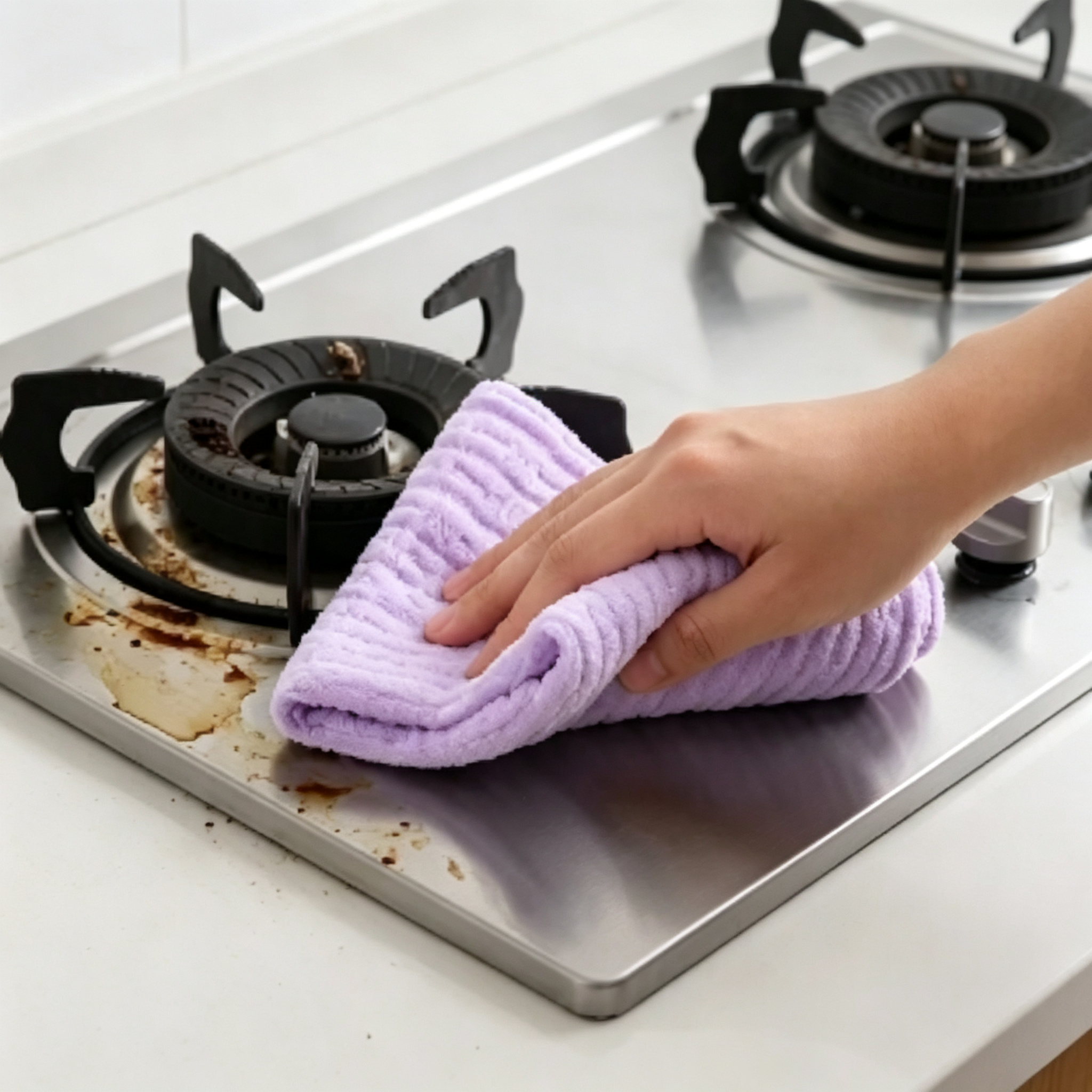 Cleaning kitchen counter